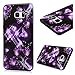 S6 Edge Plus Case,Samsung Galaxy S6 Edge Plus Case - Badalink Bling Soft TPU Shockproof Flexible Rubber Skin Gel Bumper Ultra-thin Slim Fit Print Cover with Dust Plug & Stylus Pen - Purple Butterflies
