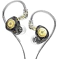 senleeor KZ EDX PRO Earphones 10mm Dual Magnetic Circuit Dynamic Driver Hearphones, Senleeor KZ Earphones 1DD Deep Bass Earbuds with Removable C Pin Cables (No Mic, Black)