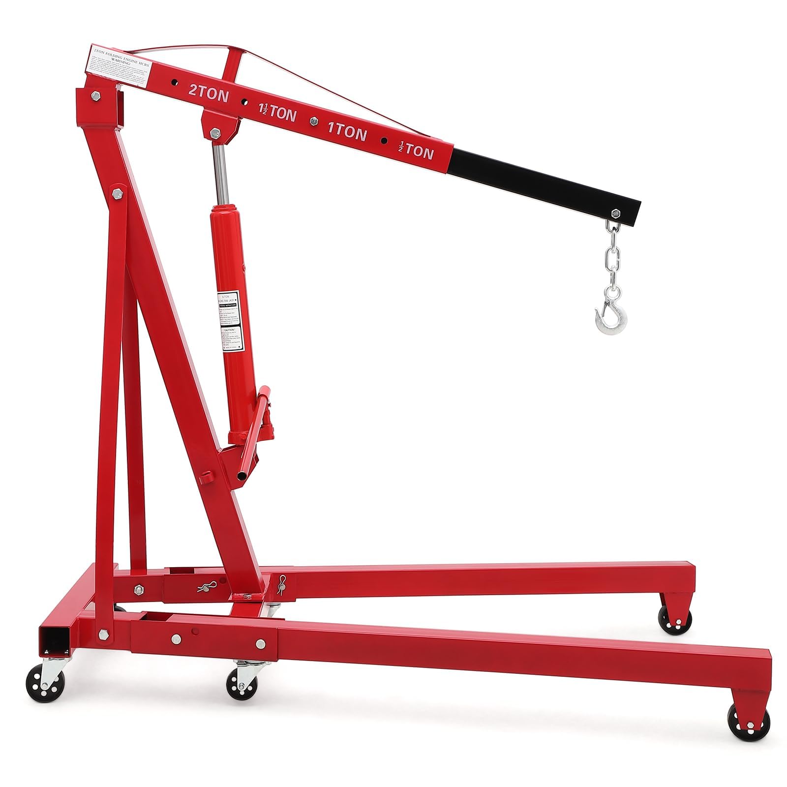 Photo 1 of **MISSING ALOT OF PARTS** GarveeTech Cherry Picker Engine Hoist, Folding Engine Crane, 2 Ton 4400lb Engine Hoist Lift, Heavy Duty Hydraulic Engine Shop Crane with 6 Casters, Telescopic Boom Hitch