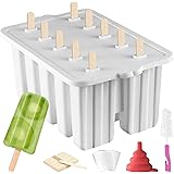 Silicone Popsicle Molds Popsicle Maker,10 Cavity Homemade ICE Pop Molds Food Grade BPA-Free Popsicle Mold with Popsicle Stick