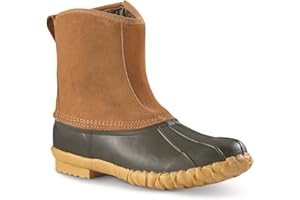 Guide Gear Men’s Side Zip Insulated Leather Duck Boots, Winter Boots for Men, Waterproof Rain Shoes, 400 Gram