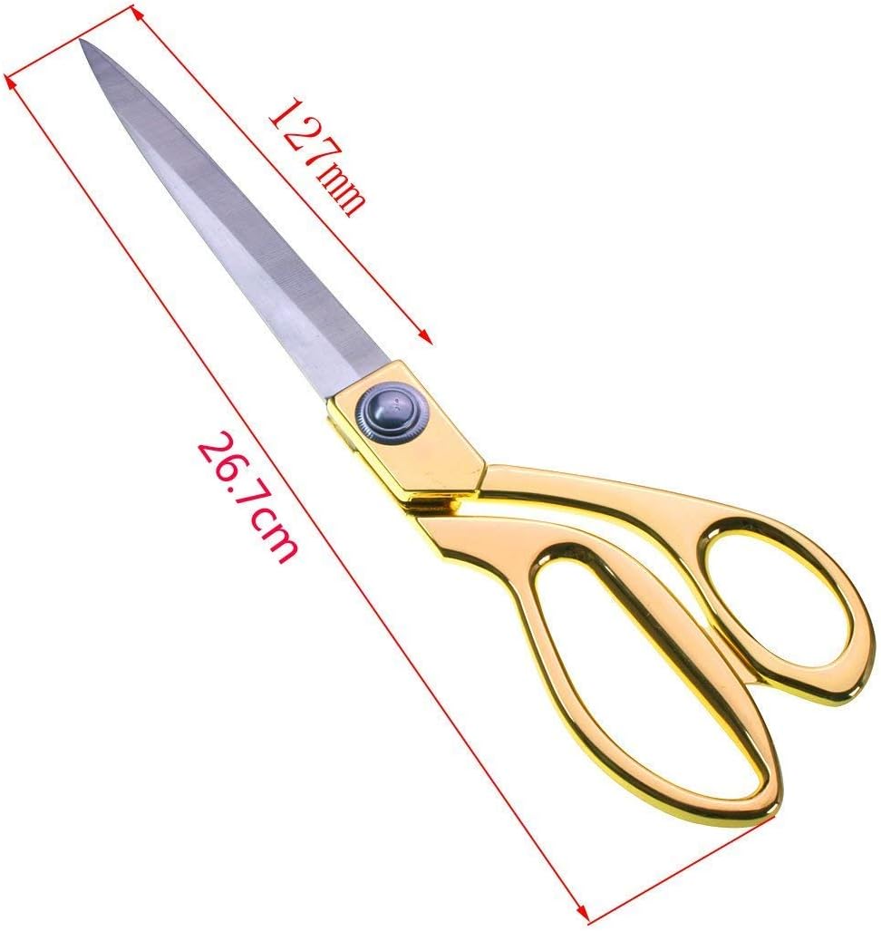 10.5 inch Fabric Tailors Scissors Gold Stainless Steel Sharp Dressmaker Scissors Strong Long Large Kitchen Heavy Duty Multi Purpose Shears for Sewing Craft Kitchen Office Paper Carboard Adult - Image 4
