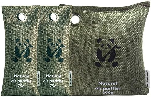 Air Purifiers by ZooBamboo (2x75g + 1x200g) | Bamboo Charcoal Deodorizer Car Refreshener Home Odor Eliminator Mold Remover Moisture Eliminator and Dehumidifier for Allergies Smoke Smell and Pet Odors