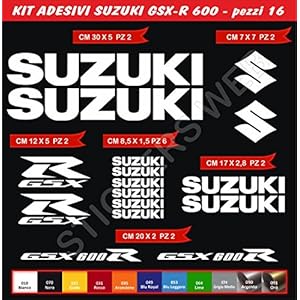 Pimastickerslab Stickers Suzuki GSX-R GSXR 600 Moto Decal Bike-Motorfiets Cod. 0643