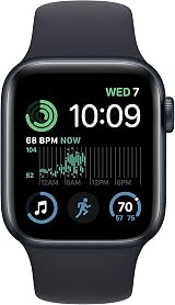 Apple Watch SE 2nd Gen GPS 40mm Midnight Aluminum Case Midnight Sport Band view 2