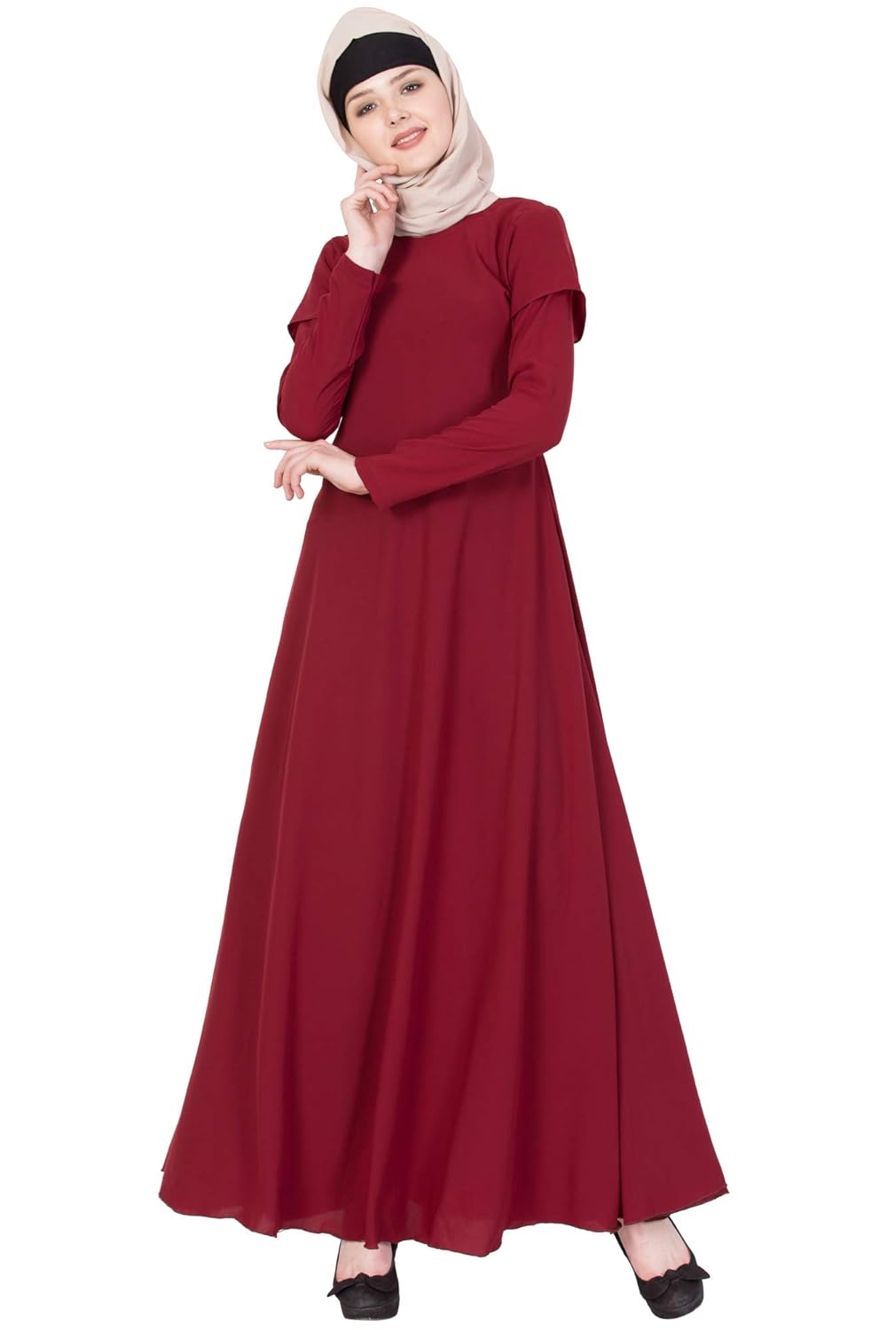 maroon umbrella dress