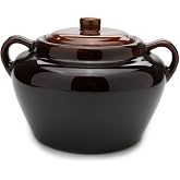 Fox Run Stoneware Bean Pot, 3.5-Quart Capacity Baked Bean Pot With Lid | Bake &amp; Serve Baked Beans, Stews, Chili &amp; More | Scratch &amp; Stain Resistant | Beautiful Earthenware | Large 3.5 Quart Capacity