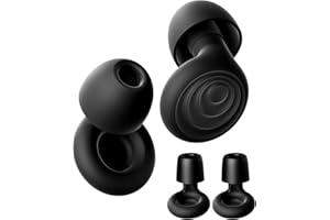 Yawsoy Ear Plugs for Sleeping Noise Cancelling, Reusable Soft Noise Reduction Earplugs for Sleep, Focus, Travel, Work, Motorcycle, Concert with 6 Silicone Ear Tips and 6 Foam Ear Tips - 25-35dB Black