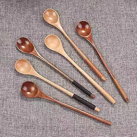 Amazon 天然木の5点セット cmの漆塗りのスプーン 中くらいの長さの柄 木製の食器 スープカレースプーン シンプルで軽量な日本の食器 箸 カトラリー ピック オンライン通販