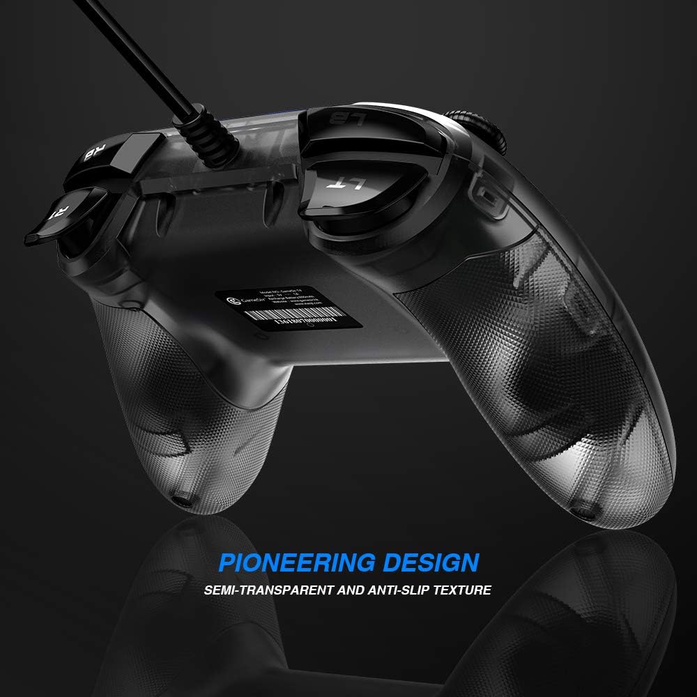 GameSir T4W PC Controller Wired Game Controller for Windows 10/8.1/8/7 Dual Shock Game Gamepad, USB Gamepad with LED Backlight Joystick Vibration Feedback, Semi-Transparent Design: Computers & Accessories