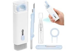 MMH 7in1 Airpod Pro Keyboard Earbud MacBook Cleaner Kit with Cleaning Pen Brush, Electronic Cleaning Kits Tools for Laptop iPad Phone iPod Tablet Computer PC TV Screen Blue(5ML Screen Cleaner Spray)