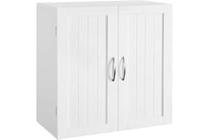 Yaheetech Bathroom Medicine Cabinet 2 Doors Wall Mounted Storage Cabinet with Adjustable Shelf, White