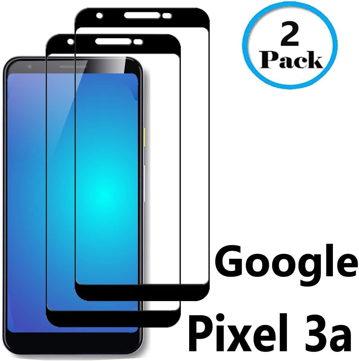 [2 Pack] Compatible with Google Pixel 3a Screen Protector, Tempered Glass Screen Protector [Case-Friendly][No Bubbles][Easy to Install][Anti Fingerprint] Screen Protector for Google Pixel 3a