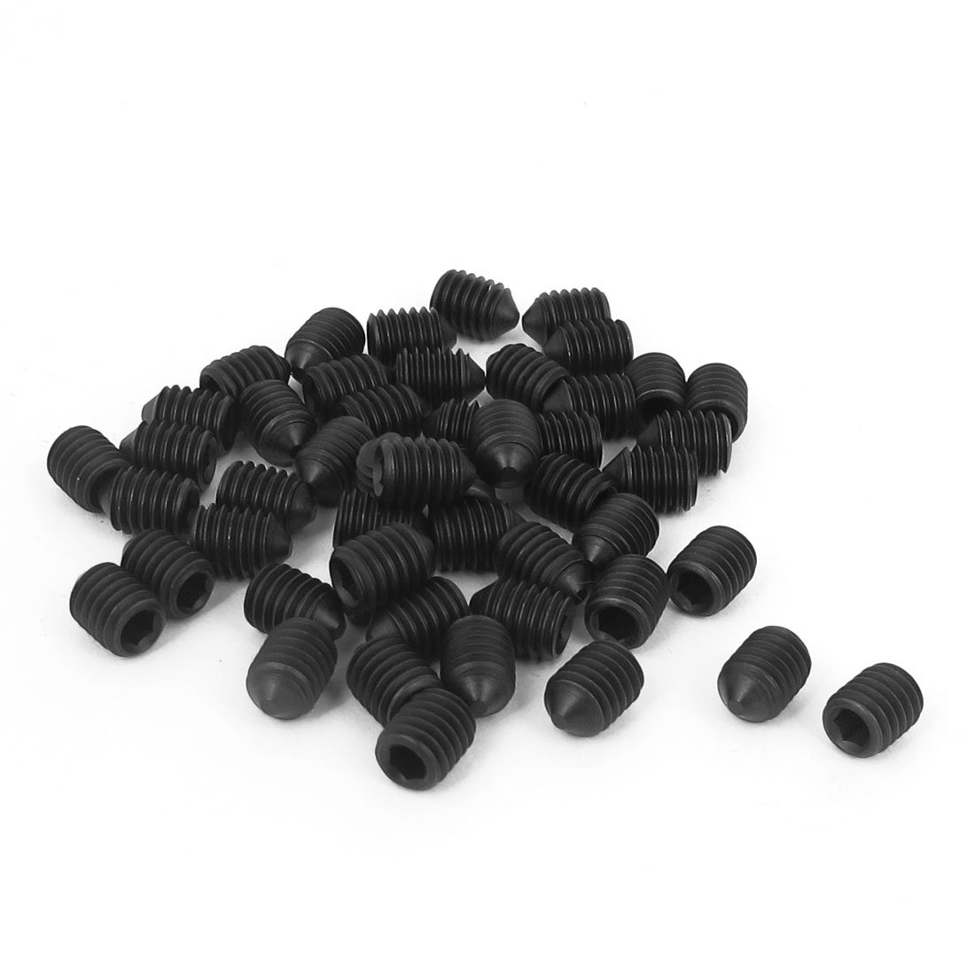 Sourcingmap M6x8mm Hex Socket Set Cone Point Grub Screws 50pcs