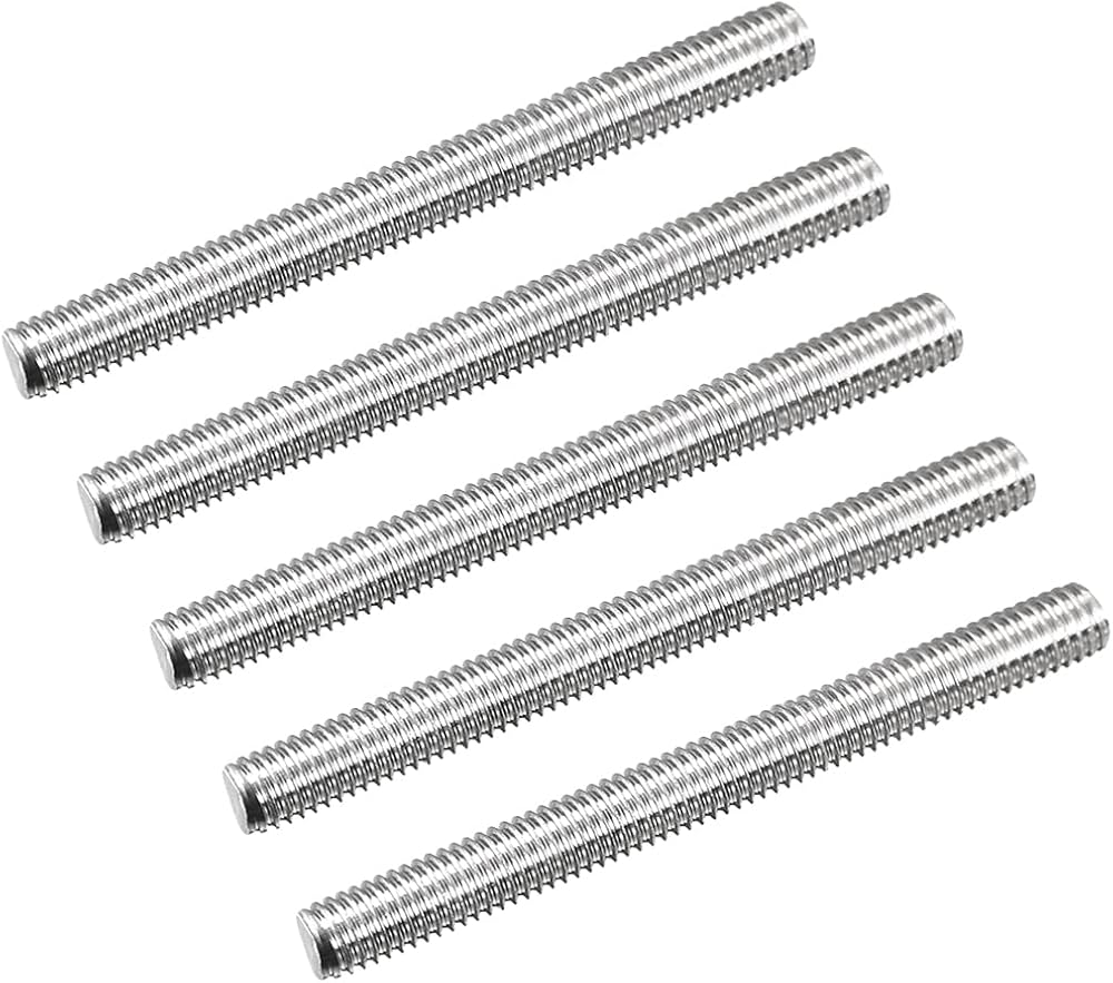 sourcing map M5 x 50mm Fully Threaded Rod 0.8mm Pitch 304 Stainless Steel 15