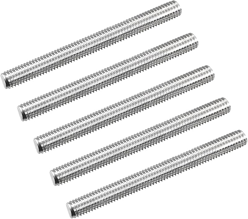 sourcing map M5 x 50mm Fully Threaded Rod 0.8mm Pitch 304 Stainless Steel 15