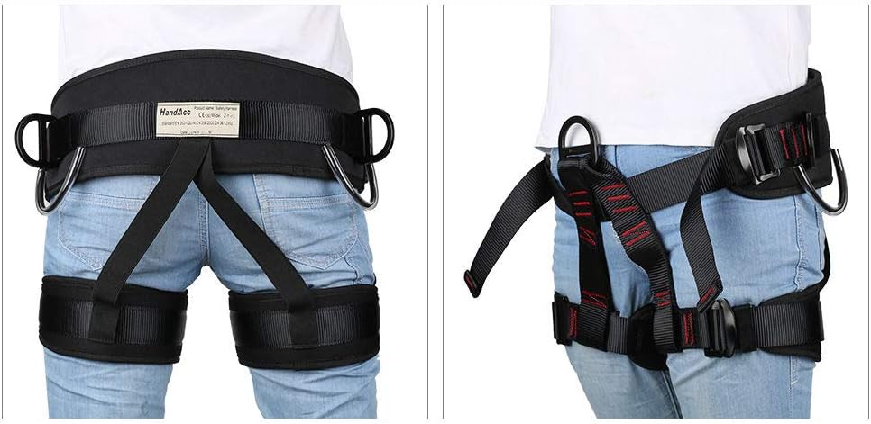 HandAcc Climbing Harness, Thicken Professional Half Body Safety Belt for Rock Climbing, Fire Rescue, Expanding Training and Other Outdoor Adventure Activities : Sports & Outdoors