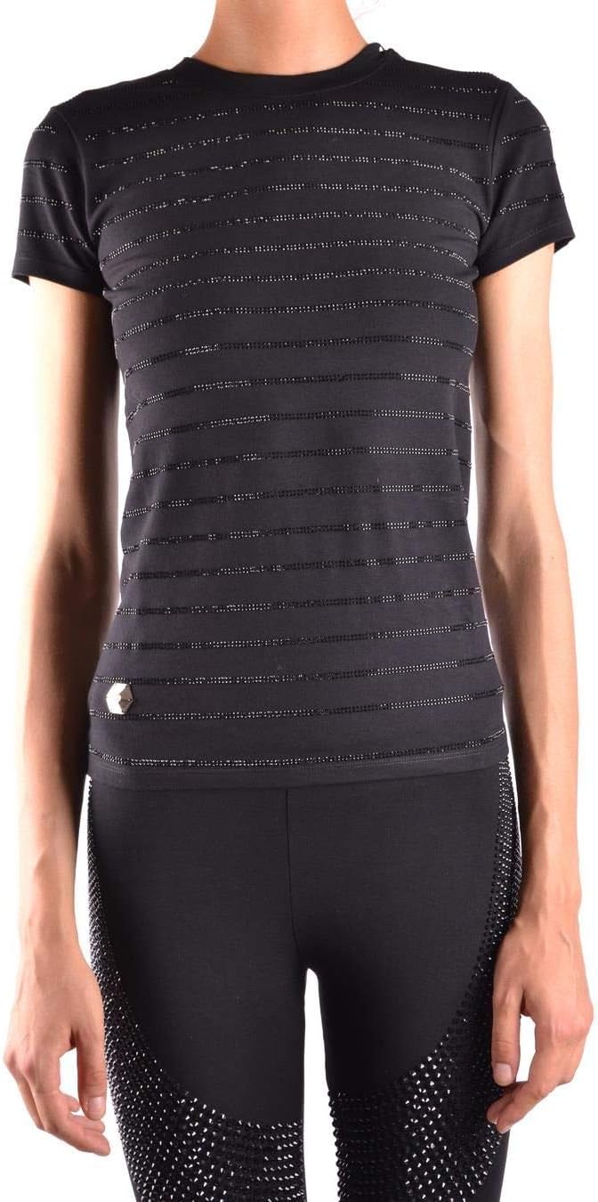Philipp Plein Luxury Fashion Woman WTK0897PJY002N0202 Black Elastane T-Shirt | Spring Summer 20