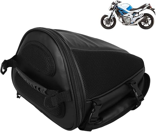 Amazon Superjuniorバイク用シートバッグ シートバッグ バイク 防水レザー ツー リングバッグ 耐久性 機能キャリアバッグ 軽量 ブラック取り付けストラップ 30 25 cm シートバッグ 車 バイク
