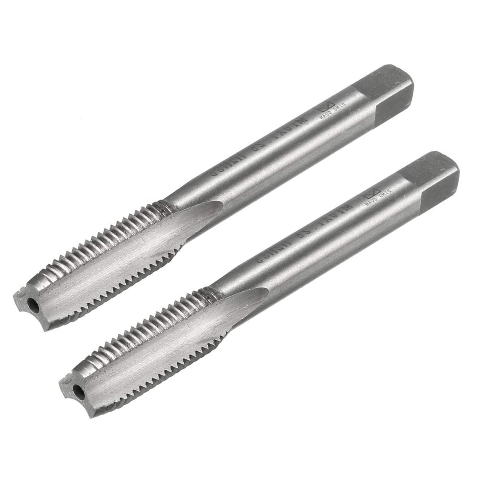 TOP-VIGOR M10 x 1.25mm Straight Flute Screw Thread Tap, 2Pcs Thread Milling Tap with H2 Tolerance, HSS Straight 3 Flutes Metric Machine Tap for Drilling and Tapping