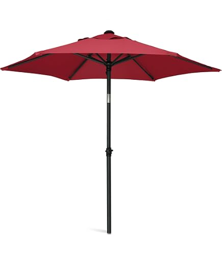 Punchau 6 Ft Outdoor Patio Umbrella, Easy Open/Close Crank and Push Button Tilt Adjustment