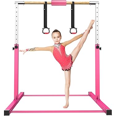 Barre Fixe De Gymnastique Enfant Hauteur Réglable 13 Niveaux Acier Hêtre - Rose - Kiabi - 145.90