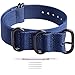 Ritche Christmas Gift 20mm Blue Military Ballistic Nylon Strap With Black Heavy Buckle Bands for Omega x Swatch Moonswatch Compatible with Timex Weekender Watch Band, White Elephant Gifts, Stocking Stuffers for Men