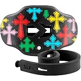 SLEEFS Football Mouth Guard - Youth Mouthguard with Strap - Lip/Teeth Protector Mouthpiece - No Boil - for Youth/Adults, Maximum Air Flow, for All Sports - Crosses Chroma Black