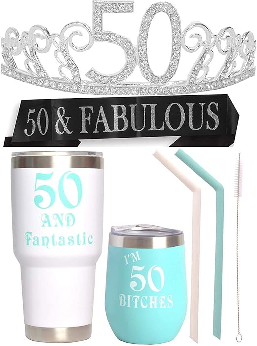 Amazon Com 50th Birthday Gift For Woman I M 50 Best Turning 50 Year Old Birthday Gift Ideas For Wife Mom Her Happy 50th Birthday Party Supplies 50th Birthday Party Supplies And Decorations Home Kitchen