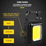 ATopoler 800LM COB LED Keychain Flashlight USB Rechargeable Mini Waterproof 3 view 7