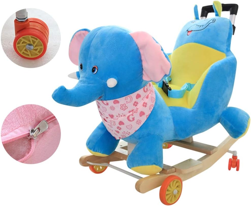 plush elephant rocking horse