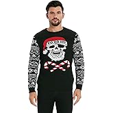VENTELAN Men's Ugly Christmas Sweater Funny Santa Xmas Crew Neck Sweaters