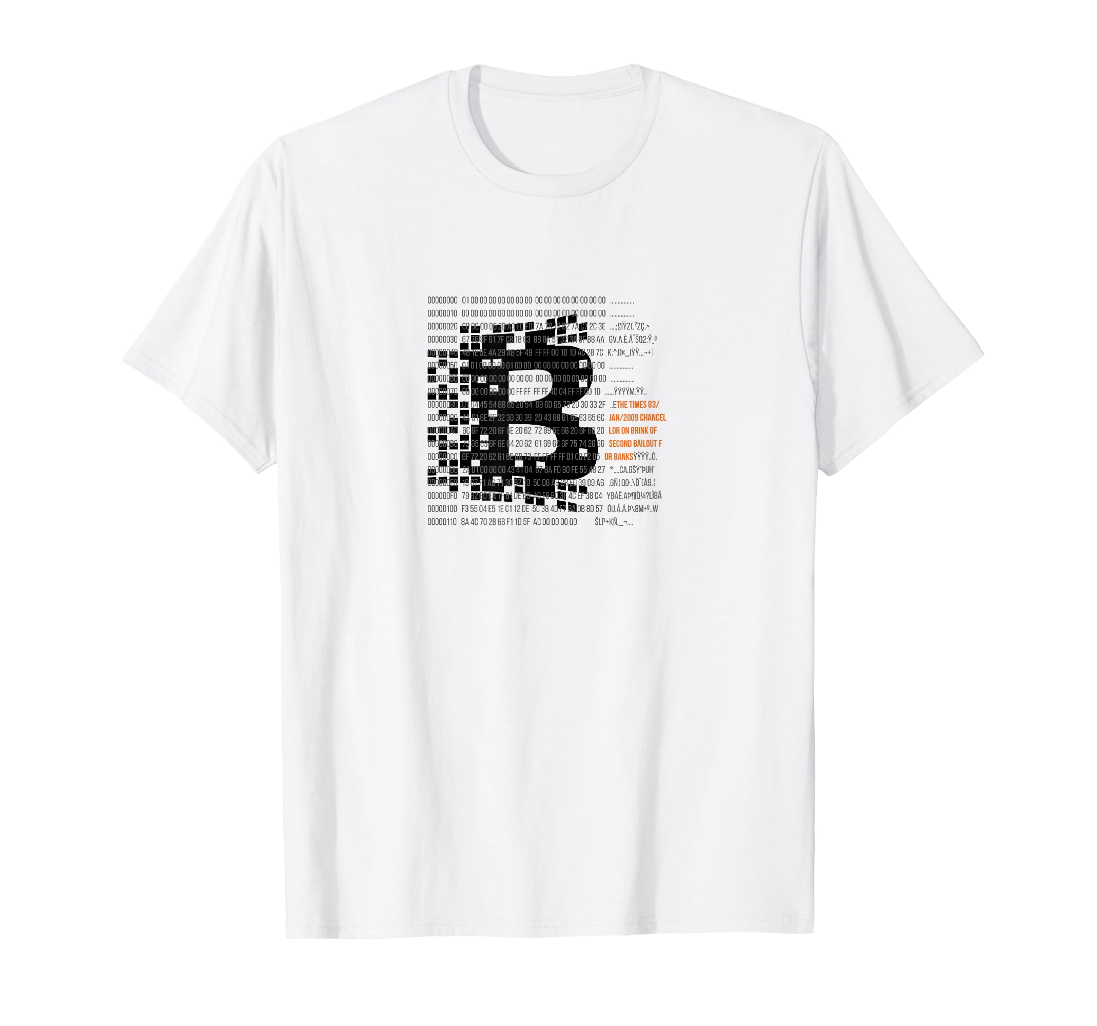 Bitcoin Genesis Block Nakamoto Bitcoin Creator Message T-Shirt