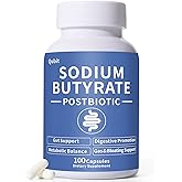 Sodium Butyrate Supplement – Postbiotic for Gut Health, Supports Digestion, IBS, Leaky Gut & Stomach Comfort – Low Odor, Easy to Swallow, No Side Effects – 100 Vegan Capsules