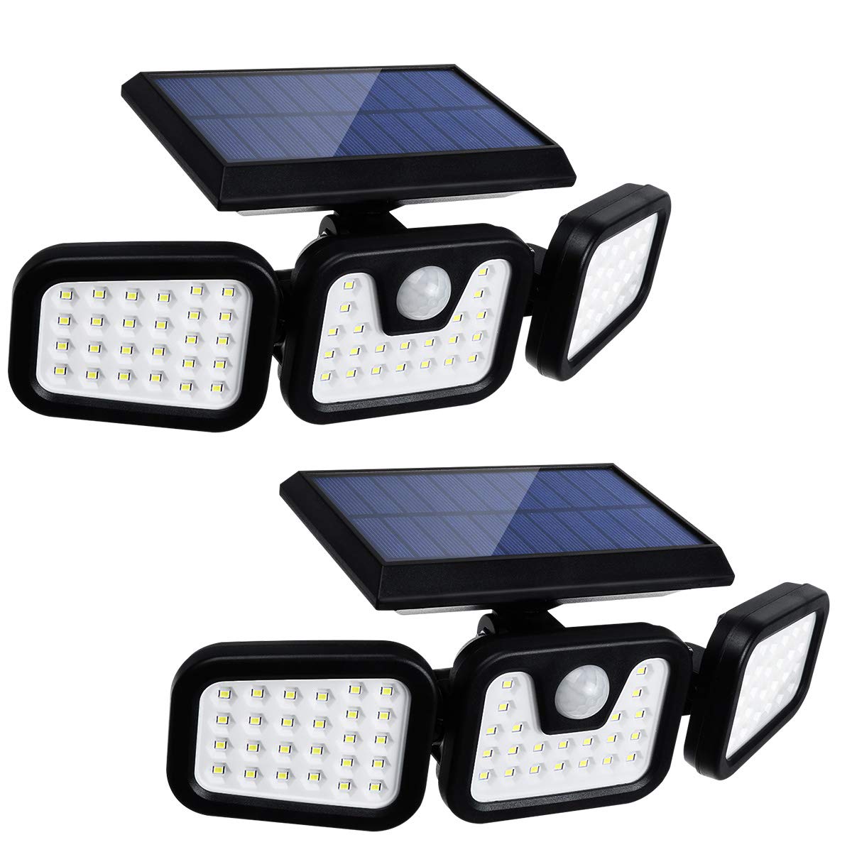 Solar Lights Outdoor with Motion Sensor, CHARMINER 3 Heads Security Adjustable Lights Solar Powered,
