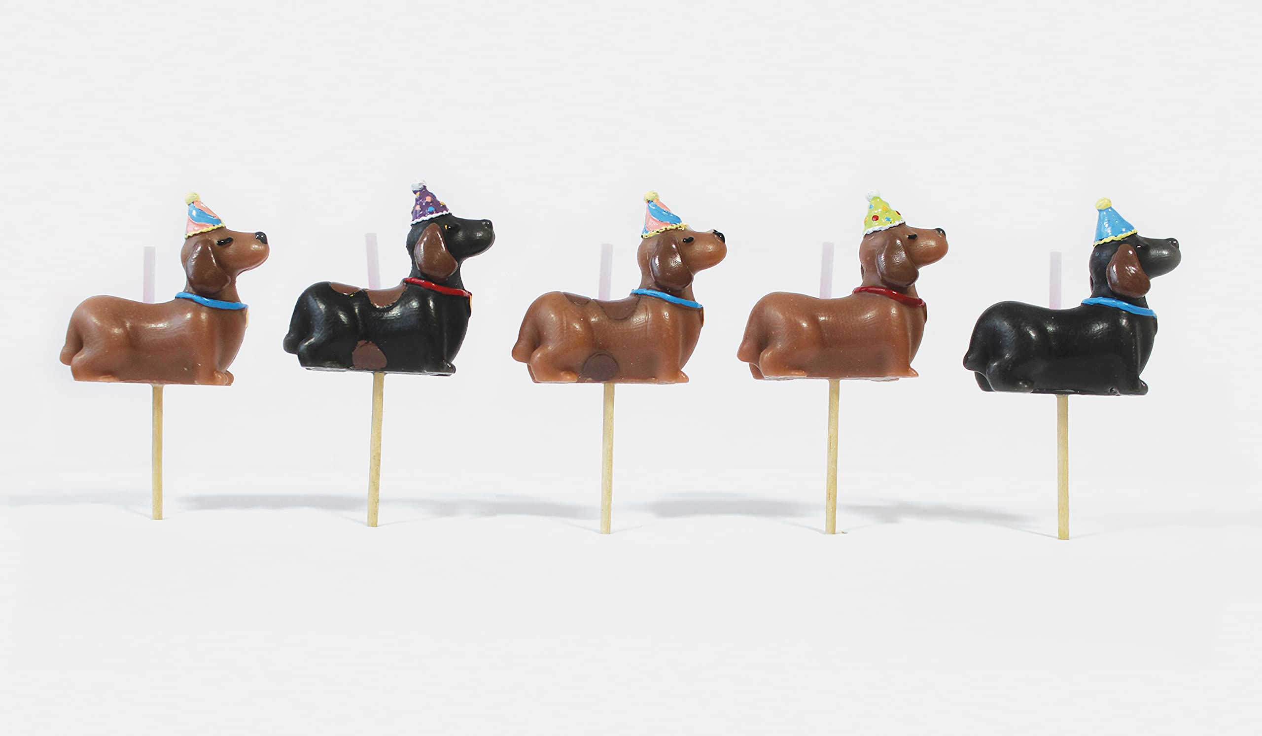 Smiling Faces Birthday Candles for Cake Topper Decoration Design Animals Pirate Football 1 30 40 50 21 Number Easy Use Perfect for Parties Occasions โ Daschund Sausage Dog โ image 1