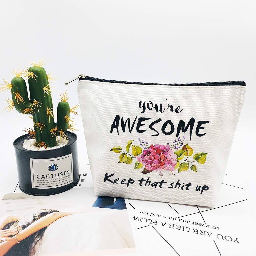 Thank You Gifts Inspirational Gifts Funny Gifts for Women Friends Boss Coworker Congratulations Gifts Graduation Gifts Mothers Day Gifts You’re Awesome Makeup Bag - Image 5