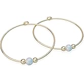 Gold Hoop Earrings - White Opal Hoop Ear rings Thick Large 14k gold filled Hoop Earrings, Simple Thin Hoops, Classic Gold Hoops