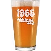 Bevvee Vintage 1965 Pint Glass for Beer - 61st Birthday Gifts for Men or Women Turning 61 - Fun Bday Party Decor - 16 oz