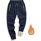 STICKON Mens Sherpa Lined Sweatpants Winter Warm Fleece Pants