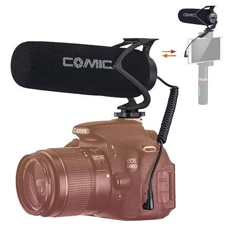 Comica Richtmikrofon Kamera Mikrofon Shotgun DSLR Video Mikrofon Kondensator für Videos Super-Kardioid CVM-V30LITE für Canon 