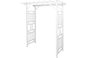 DURATREL Dura-Trel Wellington Arbor, Vinyl Garden Archway for Outdoors, White, 72" x 85" - Backyard Decorative Arch for Pathways & Entrances w/ Trellis Sides for Climbing Plants, Vines & Flowers