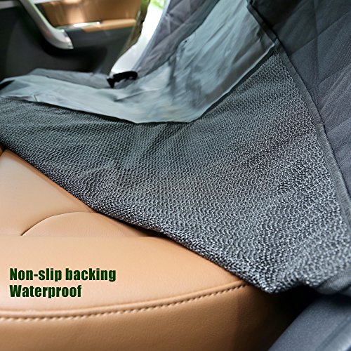 MOKOQI Pet Car Seat Cover with Side Flaps, Universal Waterproof Dog Back Soft Seat Covers Hammock Cat Car Bench Non-Slip Protector for Trucks SUV Car Family Travel - Thumbnail 6