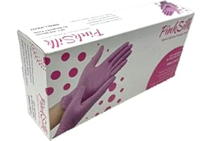 [100 Pcs] Pink Silk Nitrile Gloves