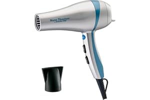 BaBylissPRO Nano Titanium Hairdryer, Ionic and Ceramic Blowdryer with 2 speeds, 3 heat settings and a built in stand, 1700 Wa