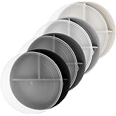 greenandlife 9 Inch 4PCS Divided Plates with Lids, Portion Control Plates for Kids Adults, Dishwasher Microwave Safe Compartment Plate, Unbreakable Lightweight Reusable Wheat Straw Plate, Grey Black