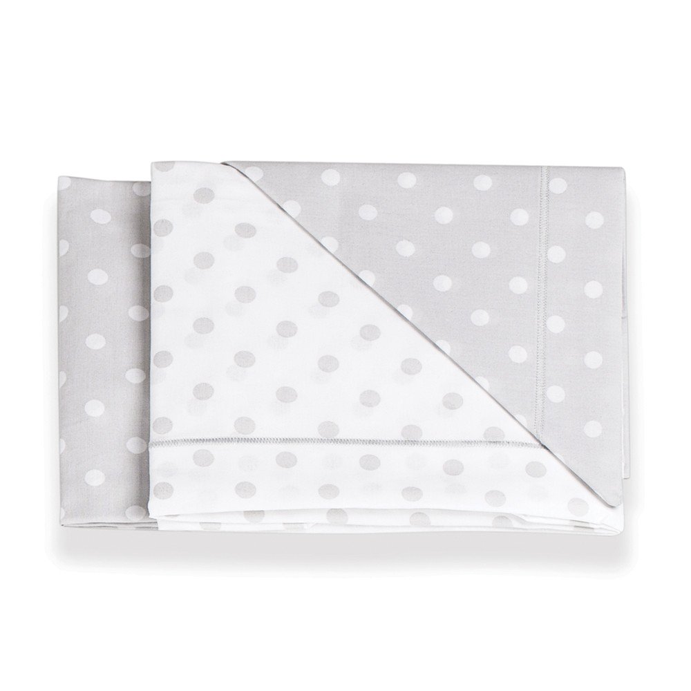 Italbaby 3 Piece Dotted Cot Sheet Set, Light Grey, Multi-Color, One Size