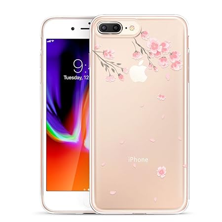 ESR iPhone 8 Plus Hülle, iPhone 7 Plus Hülle, Transparent [Weich Silikon][Ultra Dünn] mit süßes Motiv Schutzhülle für Apple i