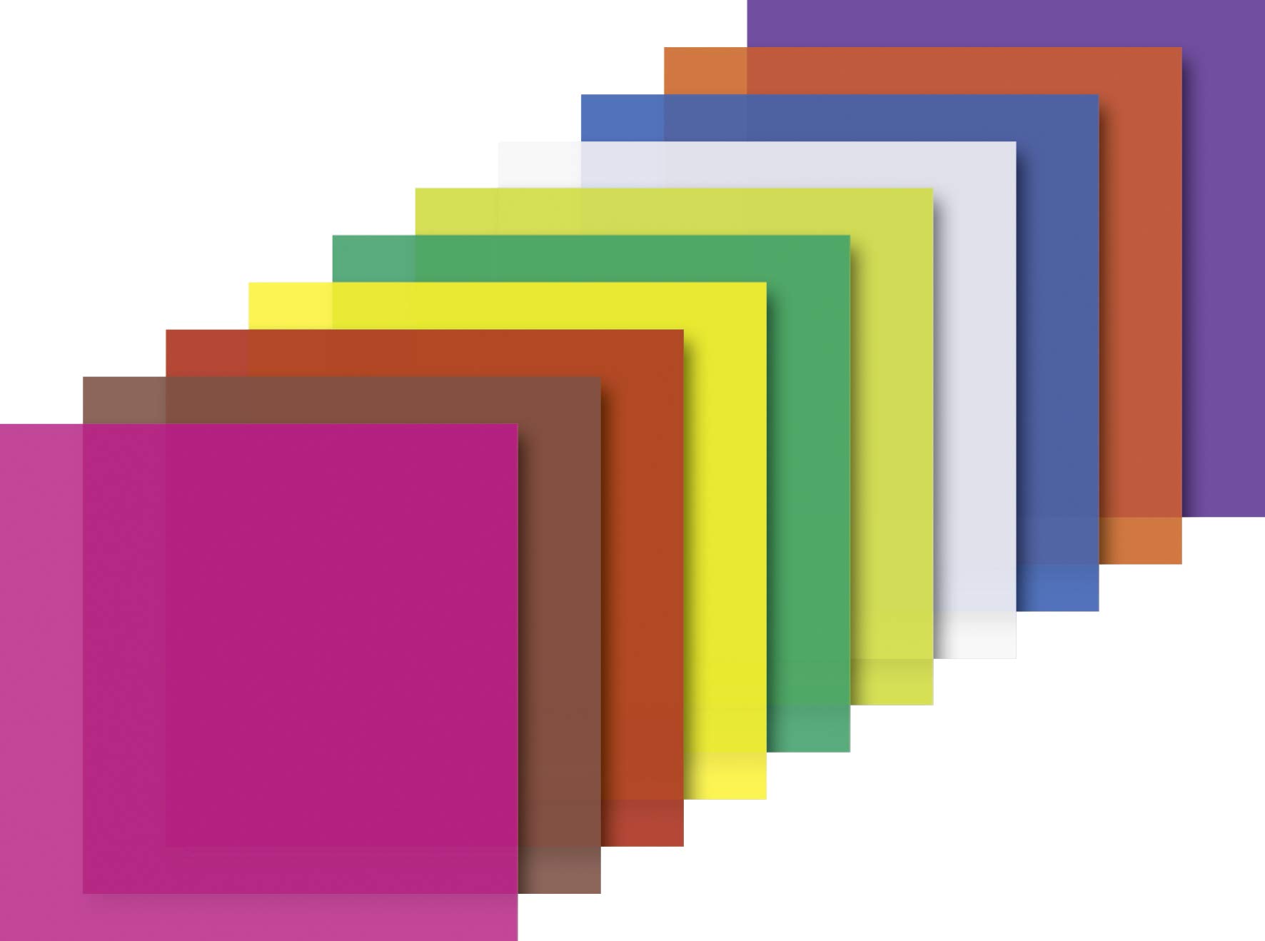 Heyda 204875511 Transparent Folding Sheets 10 x 10 cm 10 Assorted Colours