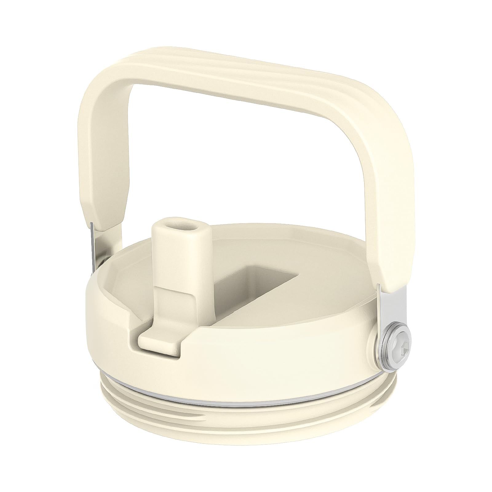 Photo 1 of Replacement Lid with Flip Straw and Top Handle, Fits Only Cafezi 30oz/40oz/50oz/64oz Tumblers, Screw On (Cream)